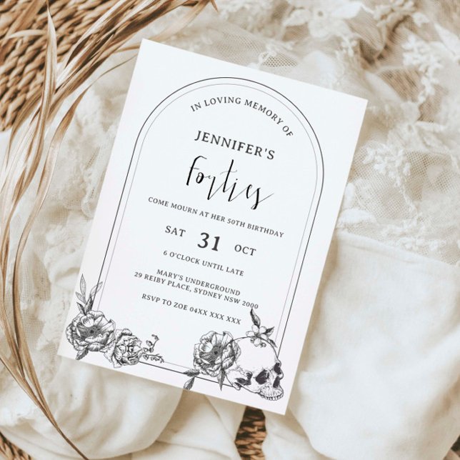 Gotische Handgezeichnete 50. Geburtstagsparty Einladung (Von Creator hochgeladen)