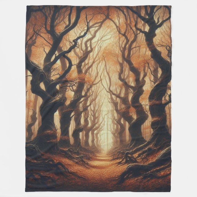 Gotische Herbstwälder Fleecedecke (Vorderseite)