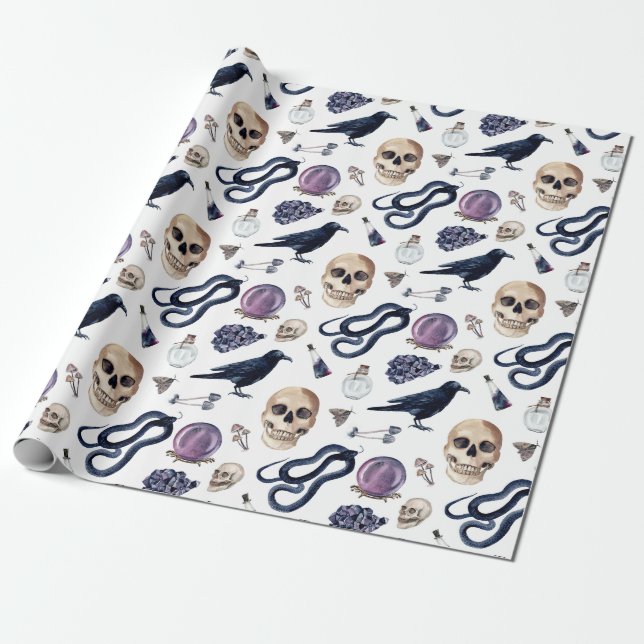 Gotische Hexerei und Zauberaccessoires Geschenkpapier (Ungerollt)