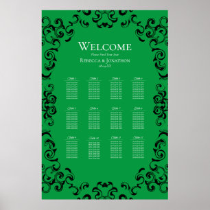 Gotische Hochzeit grün und schwarz Poster