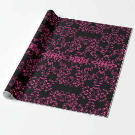 Gotische Hochzeit in Pink und Schwarz Geschenkpapier