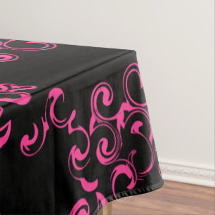 Gotische Hochzeit in Pink und Schwarz Tischdecke