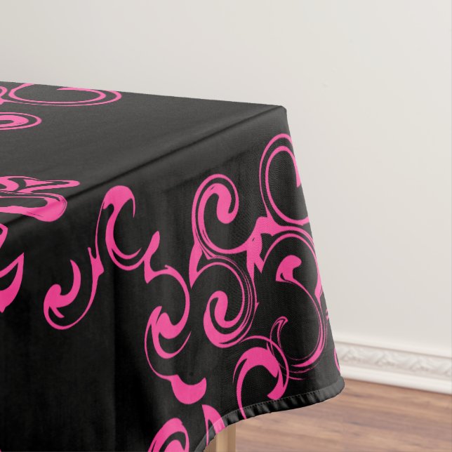 Gotische Hochzeit in Pink und Schwarz Tischdecke (Beispiel)