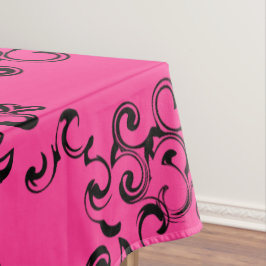 Gotische Hochzeit in Pink und Schwarz Tischdecke
