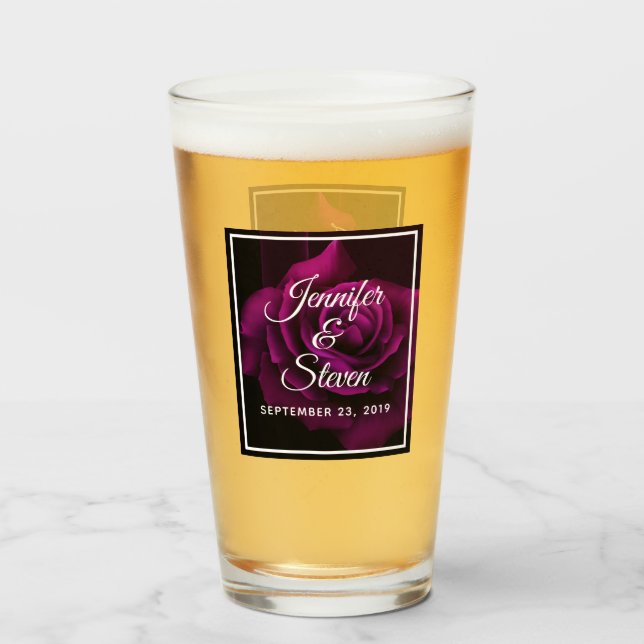 Gotische Hochzeit mit Lila Rote Rose Glas (Vorne (Gefüllt))