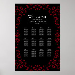 Gotische Hochzeit mit schwarzem Swirl Poster