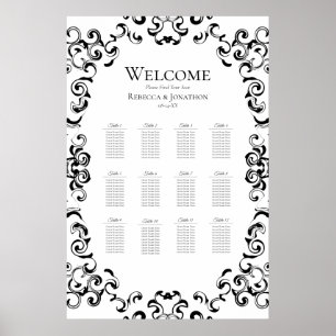 Gotische Hochzeit mit schwarzem Swirl Poster