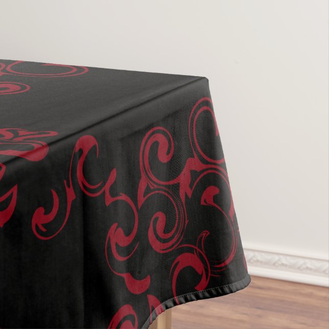 Gotische Hochzeit mit schwarzem Swirl Tischdecke (Beispiel)