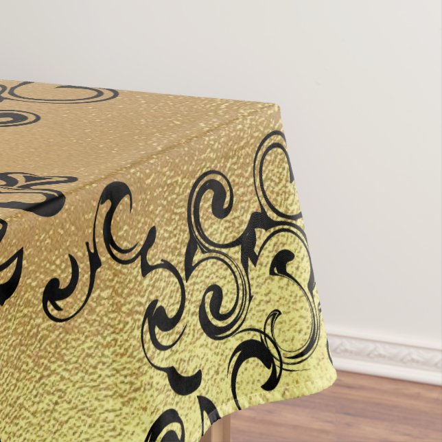 Gotische Hochzeit mit schwarzem Swirl Tischdecke (Beispiel)