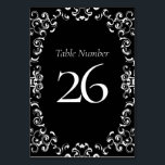 Gotische Hochzeit mit schwarzem Swirl Tischnummer<br><div class="desc">Unser schönes,  wirbelfarbenes Design verleiht dieser lila und schwarz-gotischen Hochzeitskollektion ein modernes Element. Ideal für eine dunkle Hochzeit oder Halloween-Affäre.</div>