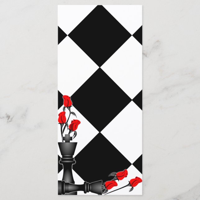 Gotische Hochzeit von Schach und Rose Menükarte (Vorderseite)