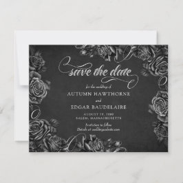 Gotische Hochzeit von Schwarzen Rose Save The Date