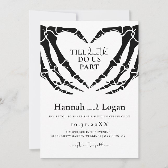 gotische Hochzeitseinladung, Halloween-Hochzeit Einladung (Vorderseite)