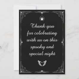 Gotische Hochzeitseinladung zu Schwarz-Weiß-Hallow Einladung