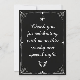 Gotische Hochzeitseinladung zu Schwarz-Weiß-Hallow Einladung