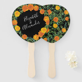 Gotische Hochzeitskollektion aus Schwarz und Orang Fächer
