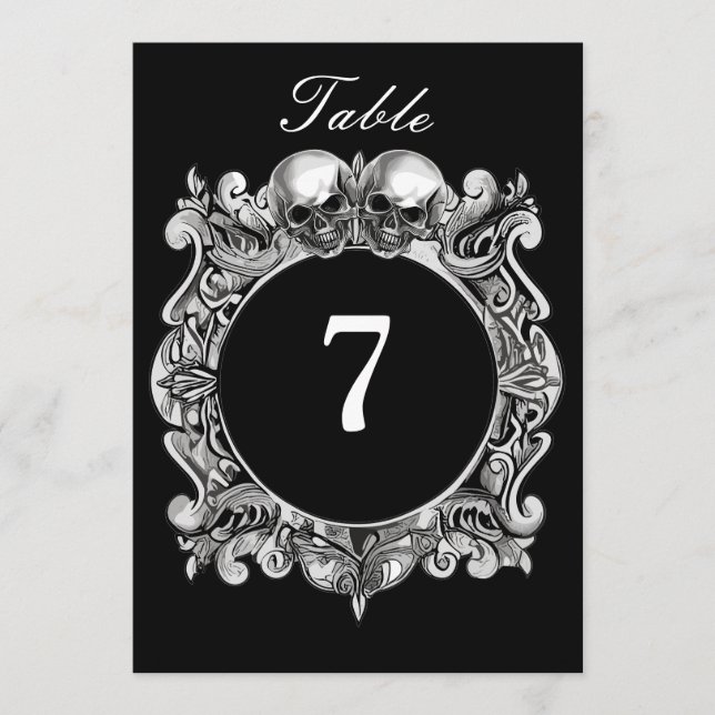 Gotische Hochzeitskunst-Tischnummer (Vorderseite)