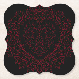 Gotische Hochzeitsstipps mit Rot und Schwarz-Herz Untersetzer