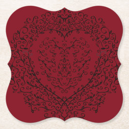 Gotische Hochzeitsstipps mit Rot und Schwarz-Herz Untersetzer