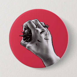 Gotische Horrorkunst - erstochene Hand Button