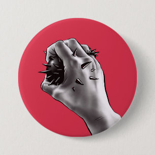 Gotische Horrorkunst - erstochene Hand Button