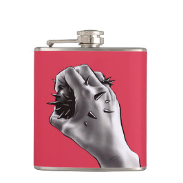 Gotische Horrorkunst - erstochene Hand Flachmann