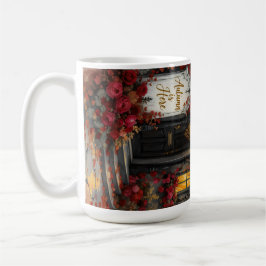 Gotische Hütte Rose Typografie Kunst Kaffeetasse
