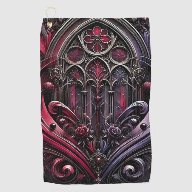 Gotische Kathedrale Design Golf Handtuch (Vorderseite)
