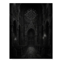 Gotische Kathedrale in Schwarz-Weiß-Poster