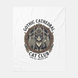 Gotische Kathedrale Katze Katze Grafik T-Shirt Kun Fleecedecke