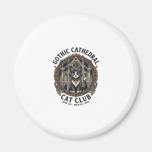 Gotische Kathedrale Katze Katze Grafik T-Shirt Kun Magnet