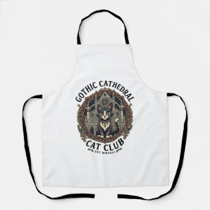 Gotische Kathedrale Katze Katze Grafik T-Shirt Kun Schürze