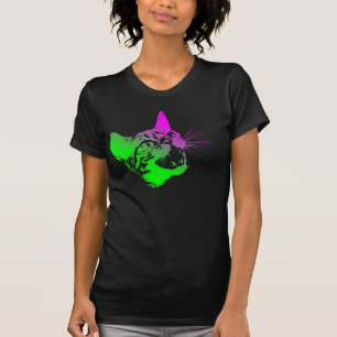 Gotische Katzen-wilde schlechte beängstigende T-Shirt