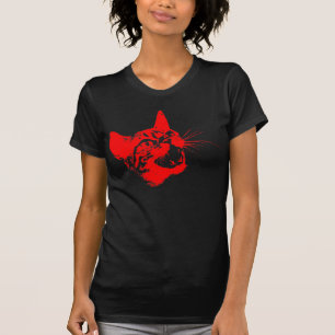 Gotische Katzen-wilde schlechte beängstigende T-Shirt