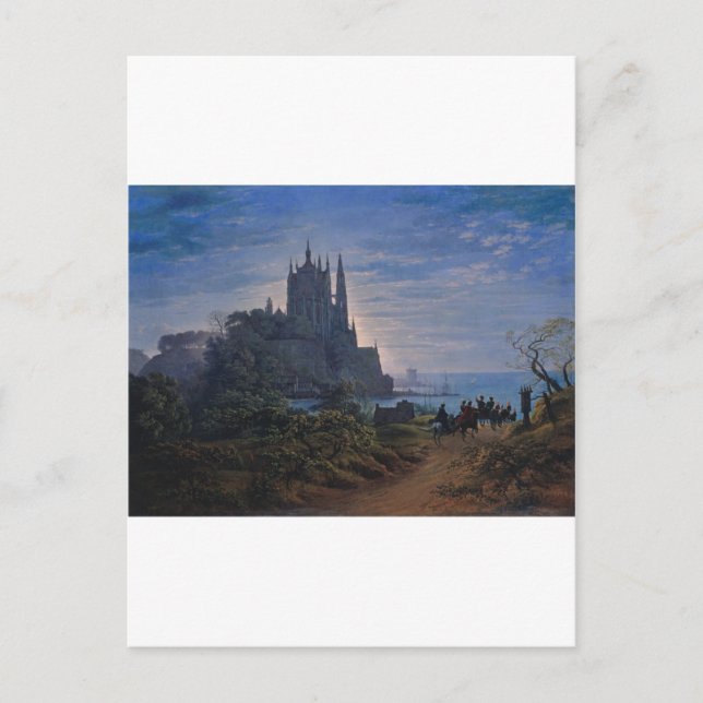 Gotische Kirche auf einem Felsen am Meer von K. Sc Postkarte (Vorderseite)