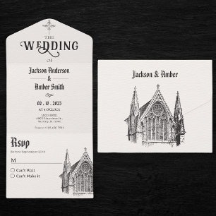 Gotische Kirche Wedding All In One Einladung