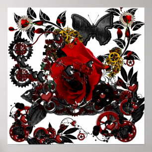 gotische Liebe Steampunk Funky Design Poster