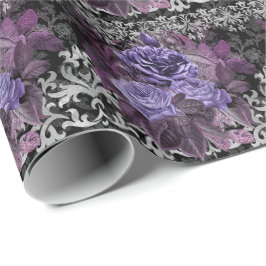 Gotische Lila Rose Geschenkpapier
