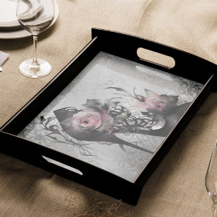 Gotische Mode Stiletto Heel mit Mauve Pink Roses Seidenpapier