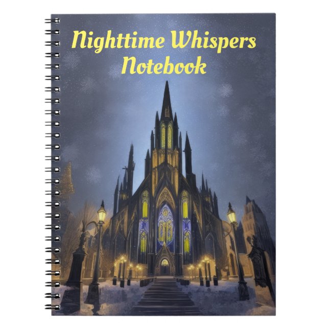 Gotische Nachtkathedrale Notizblock (Vorderseite)