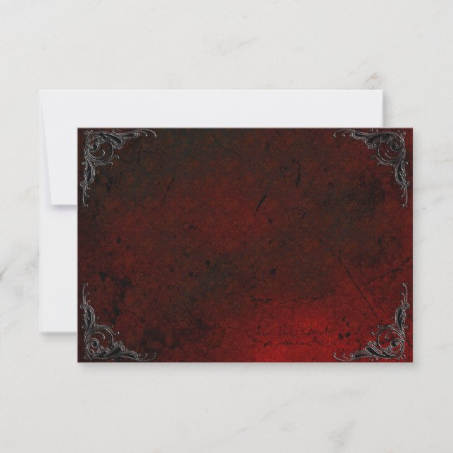 Gotische Note-Karte der Grunge-Rose Damask Mitteilungskarte (Vorderseite)