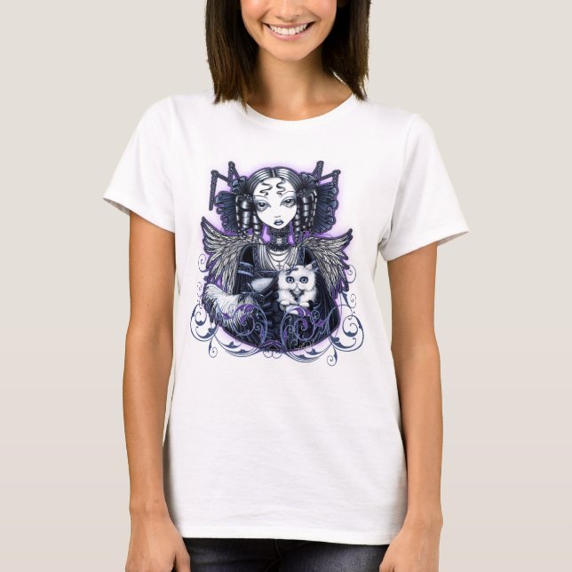 Gotische persische Katzen-Engels-Spitze Elizabeth T-Shirt (Vorderseite)