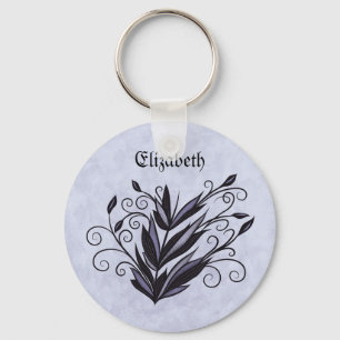 Gotische Pflanze Blumenwirl blüh Name Schlüsselanhänger