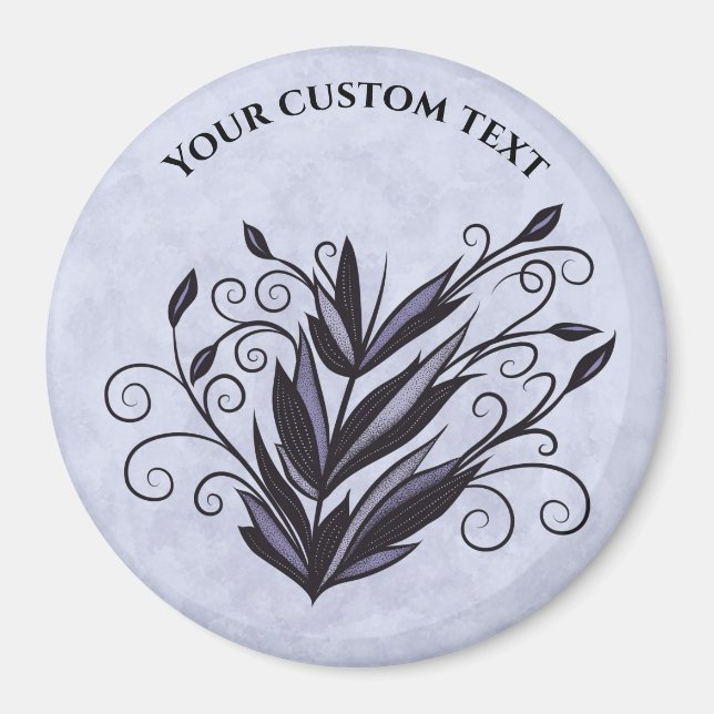 Gotische Pflanze Kunst - Lila Blumenwirt Magnet (Vorne)