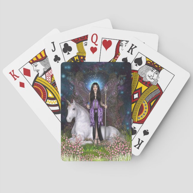 Gotische Prinzessin u. Einhorn Spielkarten (Rückseite)