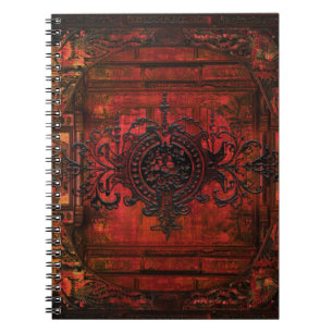 Gotische Renaissance Rote Imitat Leather Alte Kupp Notizblock