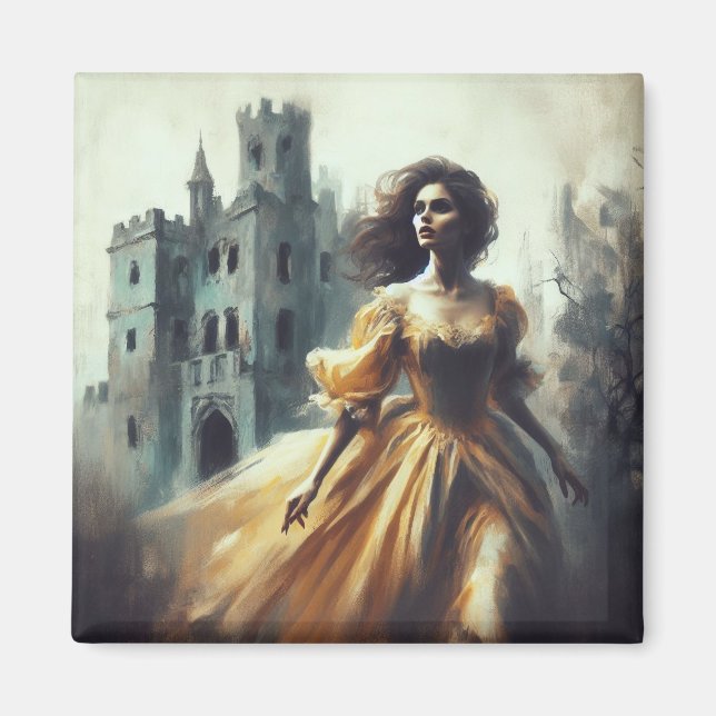 Gotische Romantik Bucht Cover Spooky Burg Horror Magnet (Vorne)