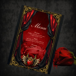 Gotische Romantik, das Herz der Leidenschaft. Menükarte