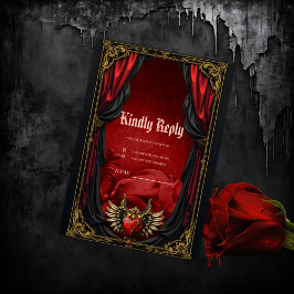 Gotische Romantik, das Herz der Leidenschaft. RSVP Karte