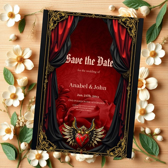 Gotische Romantik, das Herz der Leidenschaft. Save The Date (Von Creator hochgeladen)